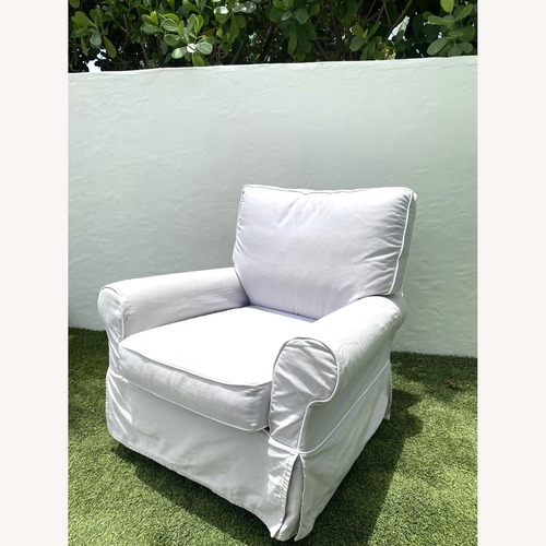 Used Pottery Barn Kids Light Gray Nursing Chair for sale on AptDeco