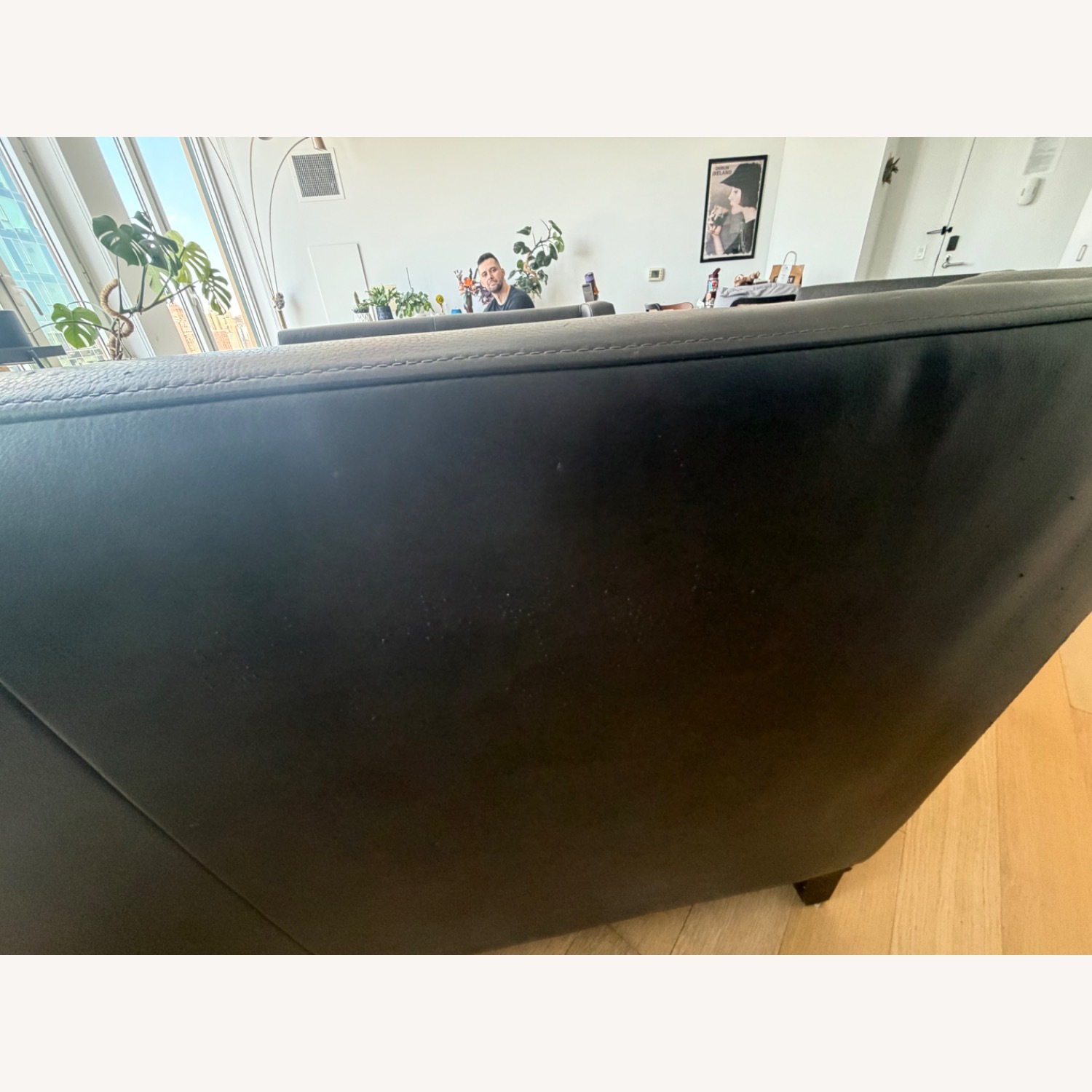 Dark Gray Leather 3+ Piece Sectional - image-7