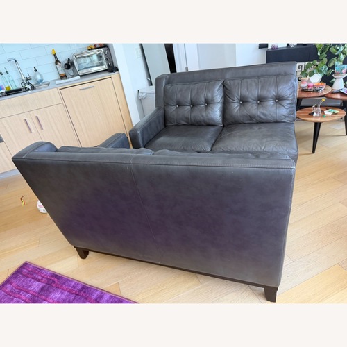 Used Dark Gray Leather 3+ Piece Sectional for sale on AptDeco