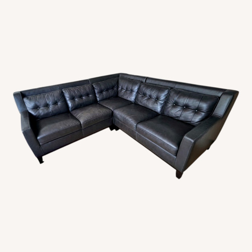 Used Dark Gray Leather 3+ Piece Sectional for sale on AptDeco