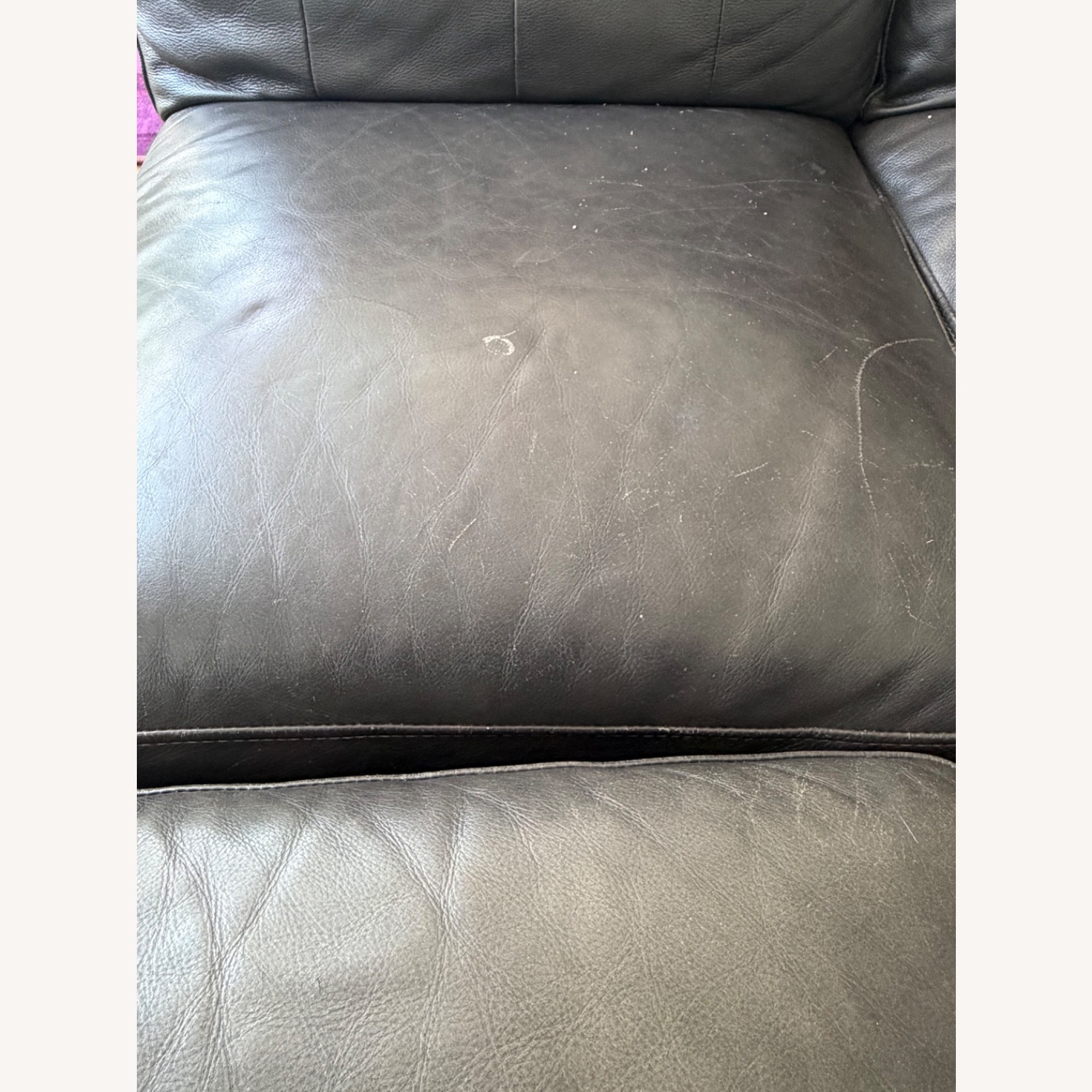 Dark Gray Leather 3+ Piece Sectional - image-6