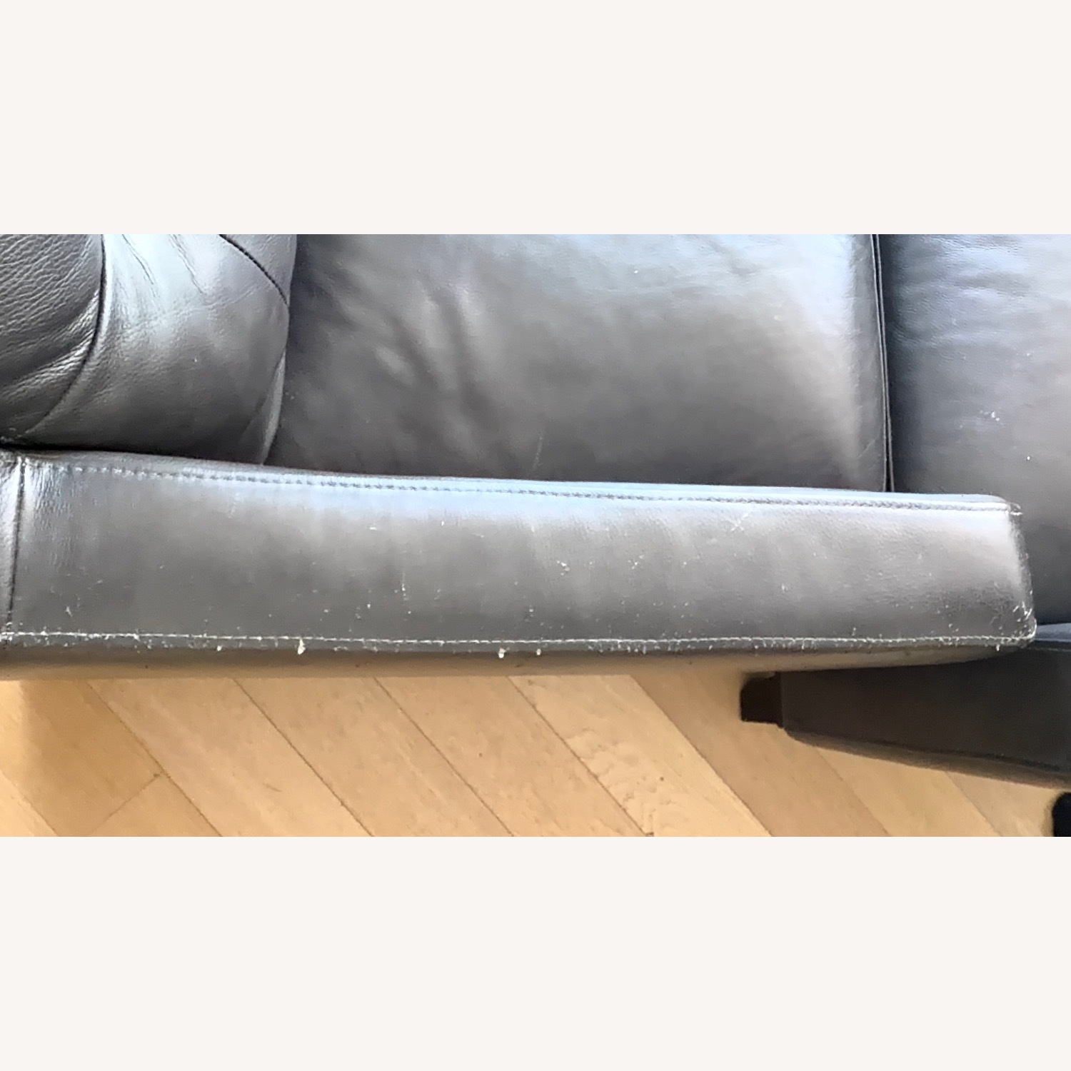 Dark Gray Leather 3+ Piece Sectional - image-5
