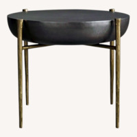 Arhaus Donovan Round Table Black Side Table