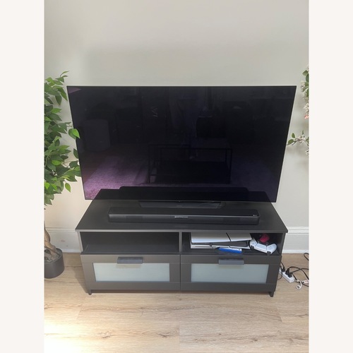 Used IKEA Brimnes Black Wood Media Storage for sale on AptDeco