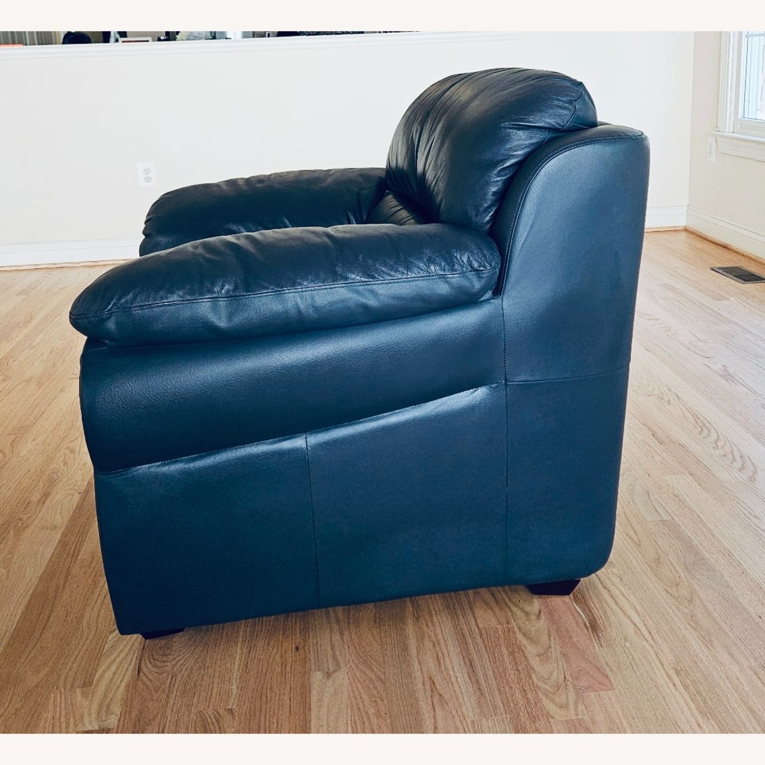 Marlo Vintage Furniture  Blue Leather Armchair - image-4