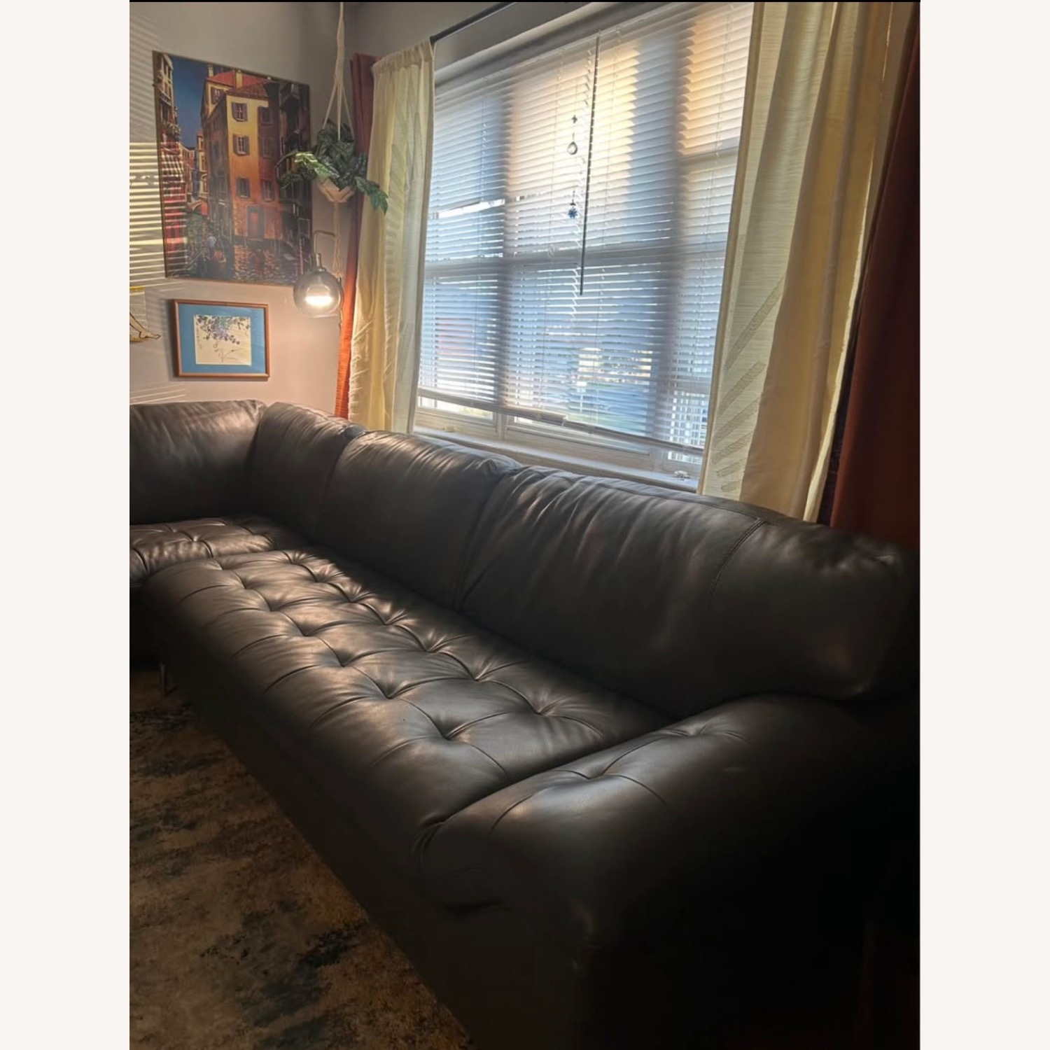 Chateau D'ax Dark Gray Leather 2 Piece Sectional - image-3