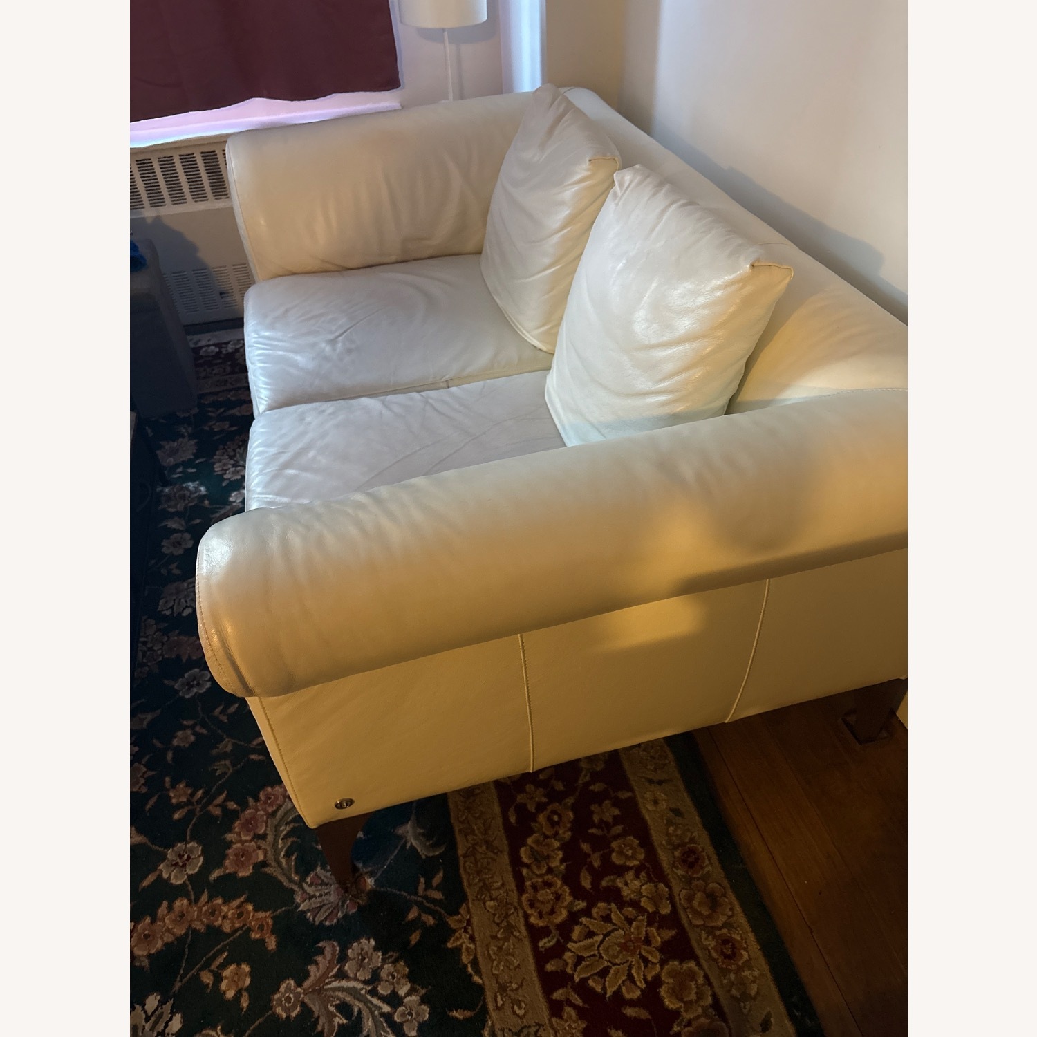 White Leather Loveseat - image-3