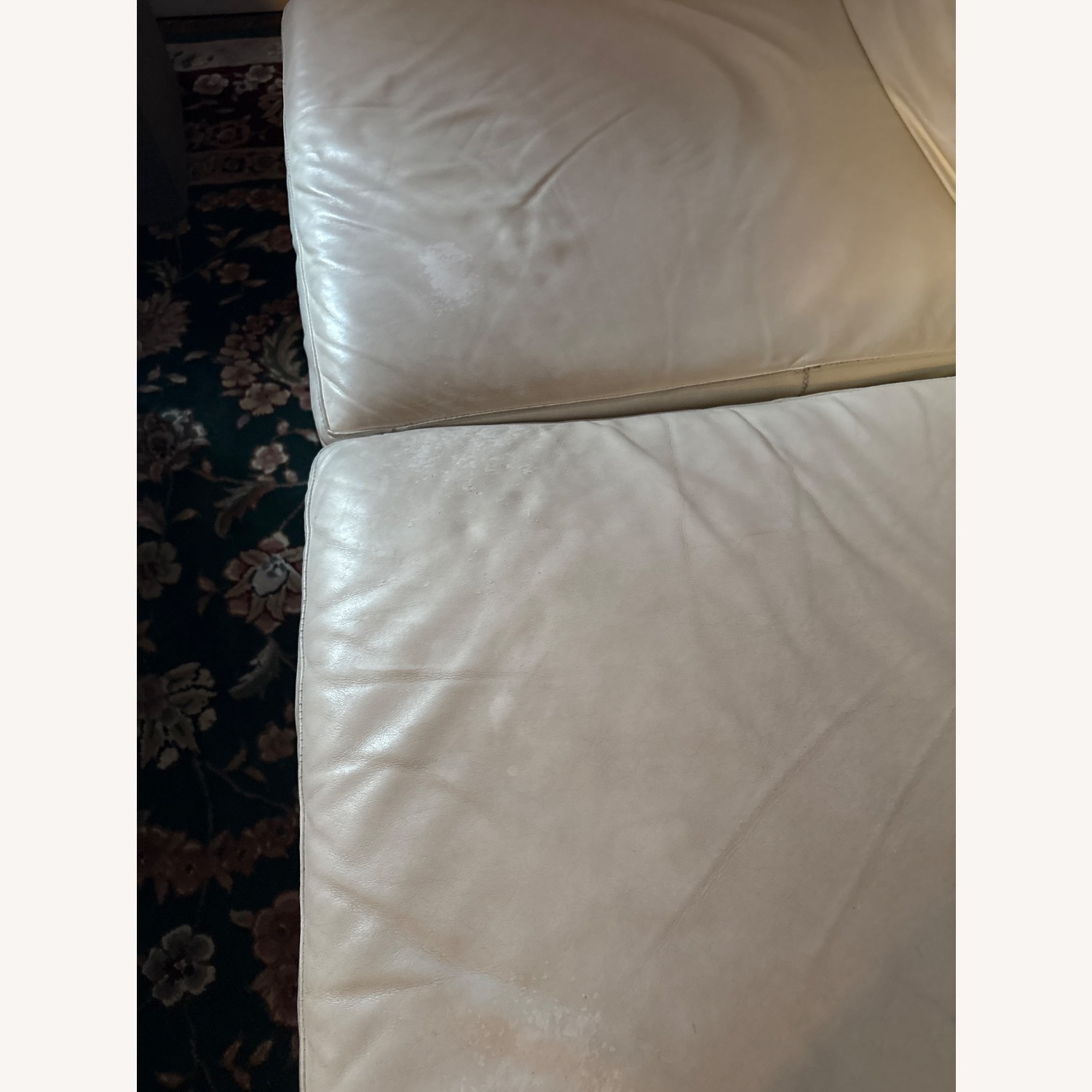 White Leather Loveseat - image-4