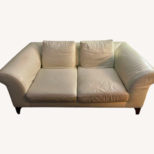 Used White Leather Loveseat for sale on AptDeco
