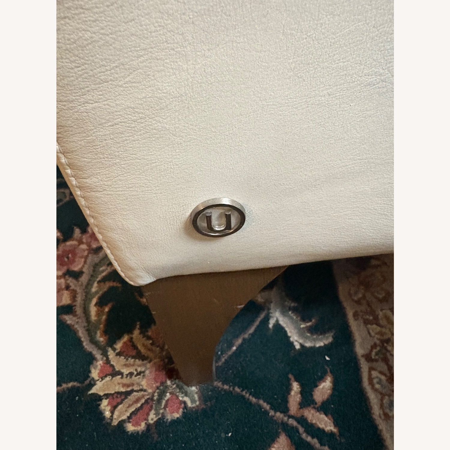 White Leather Loveseat - image-2