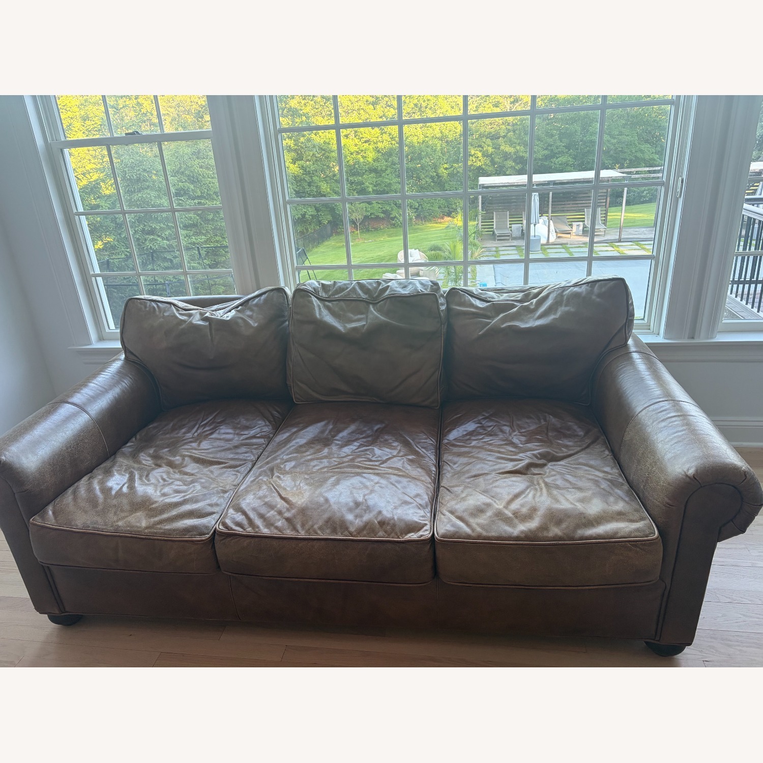 Restoration Hardware Dark Brown 2 Seater Sofa - image-3