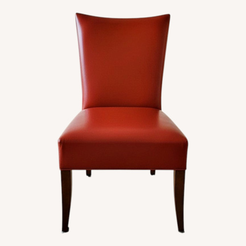 Used Terracotta MCM Leather Dining Chairs Set of 8 for sale on AptDeco