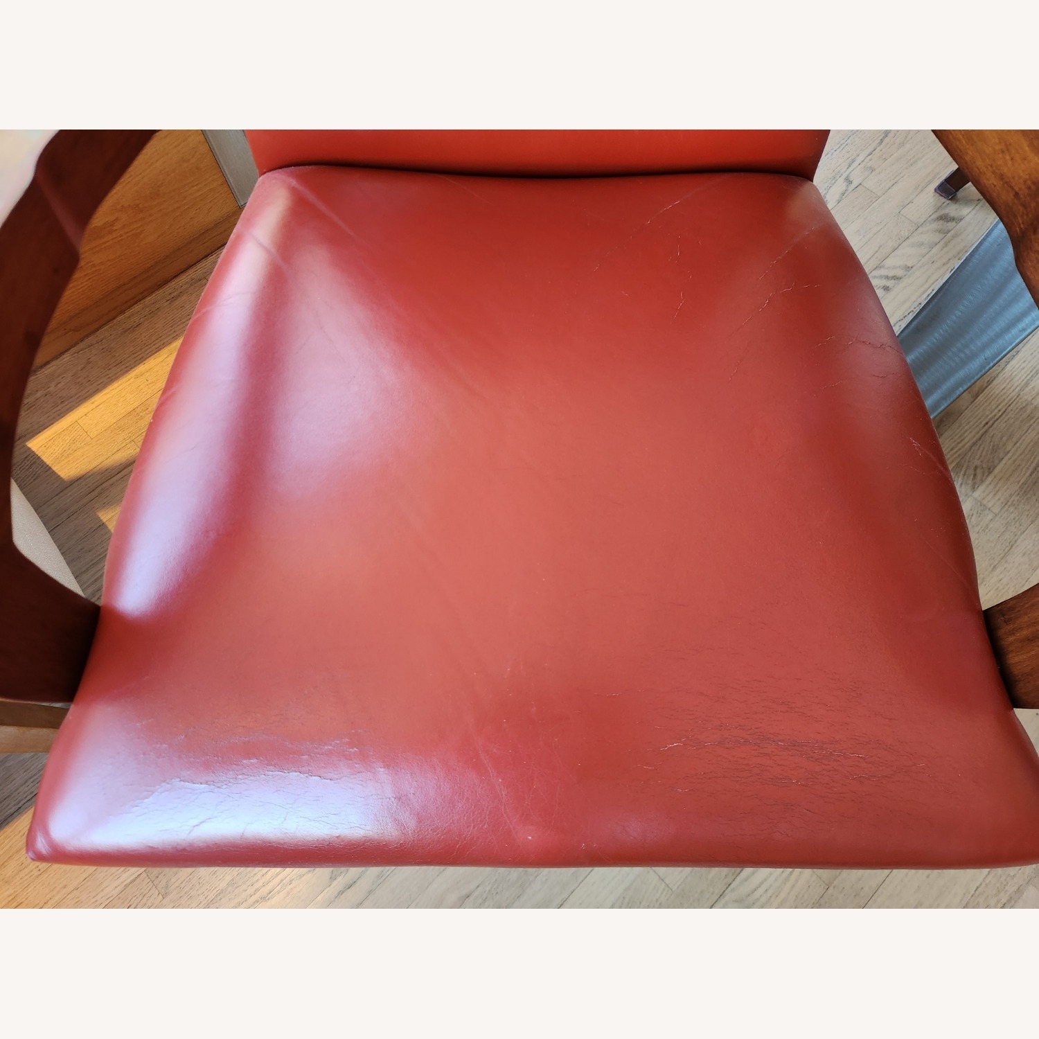 Terracotta MCM Leather Dining Chairs Set of 8 - image-4