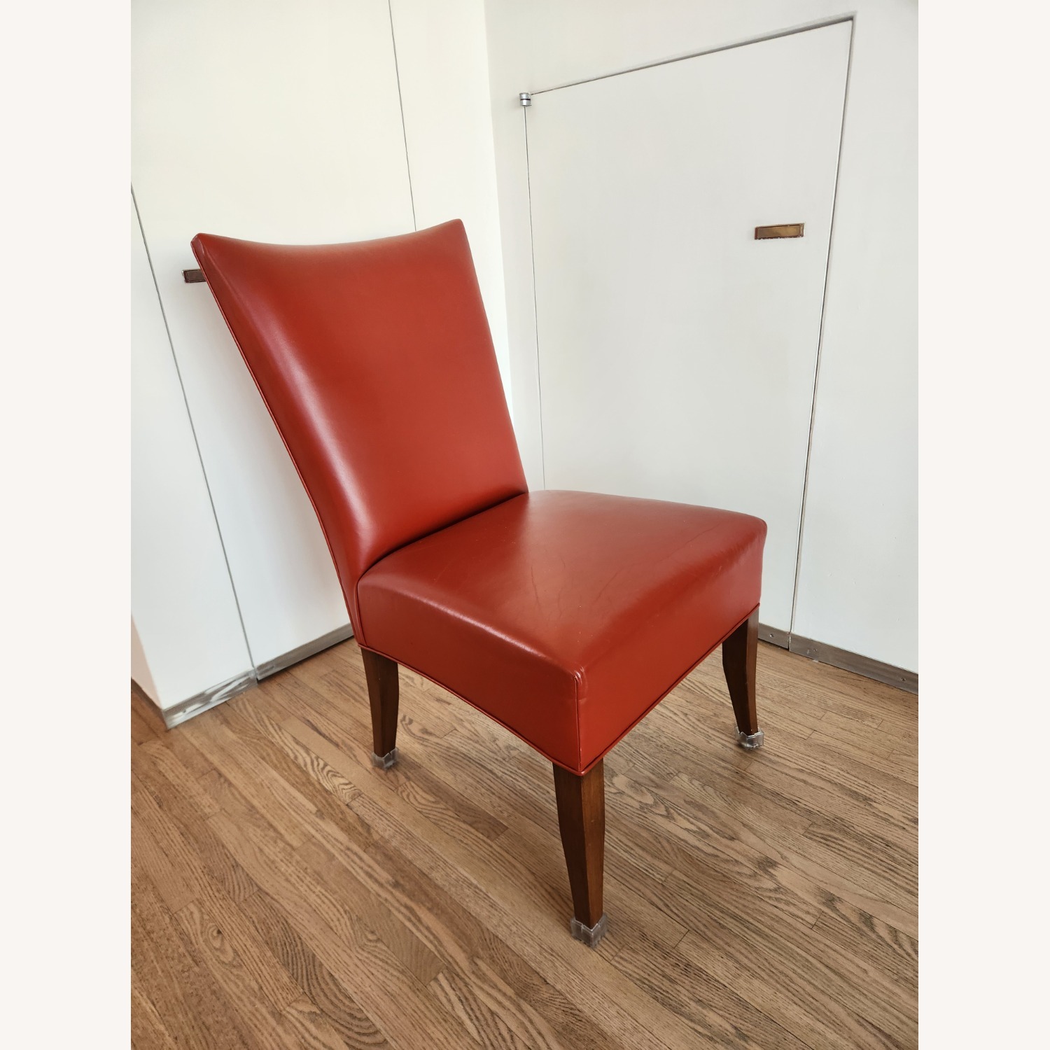 Terracotta MCM Leather Dining Chairs Set of 8 - image-3