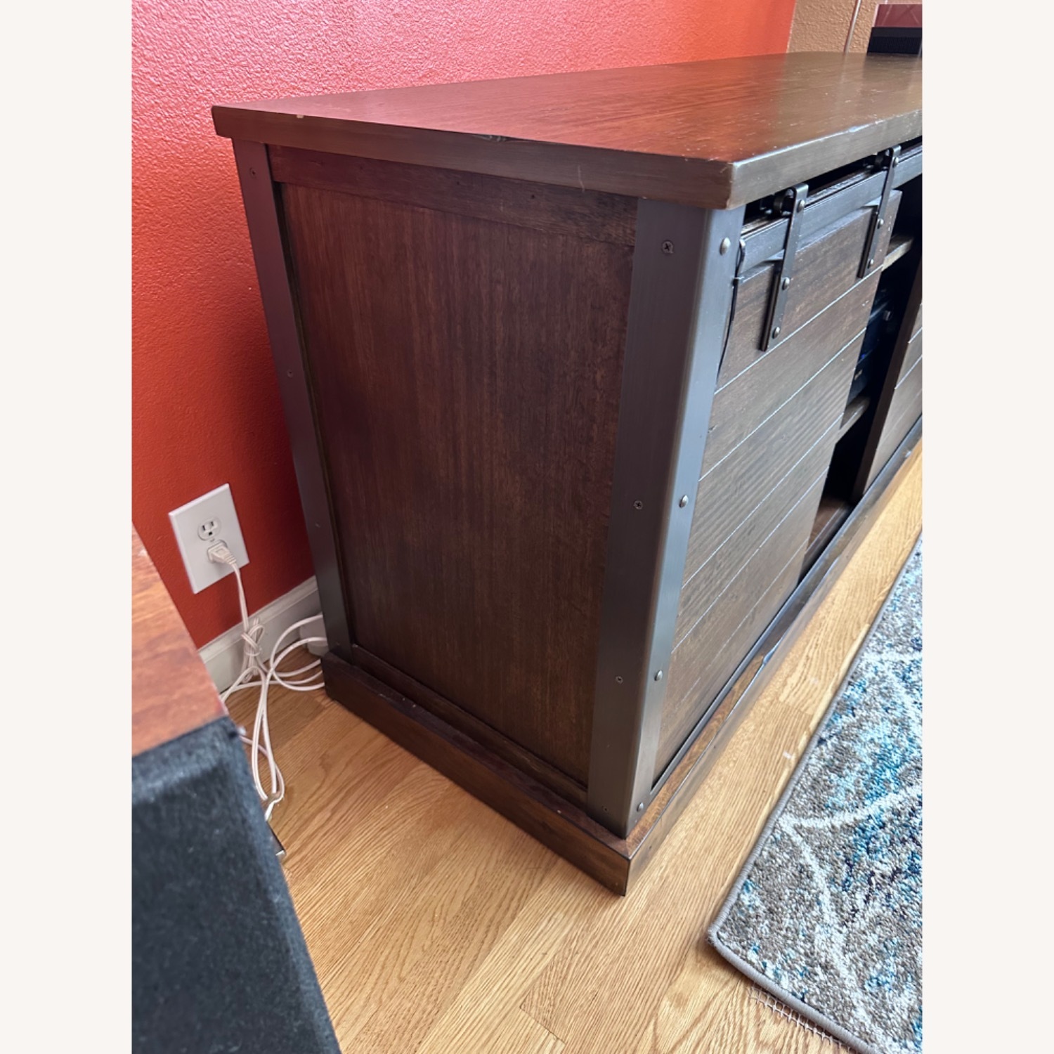 Wood Barn Media Console with Sliding Doors - image-3