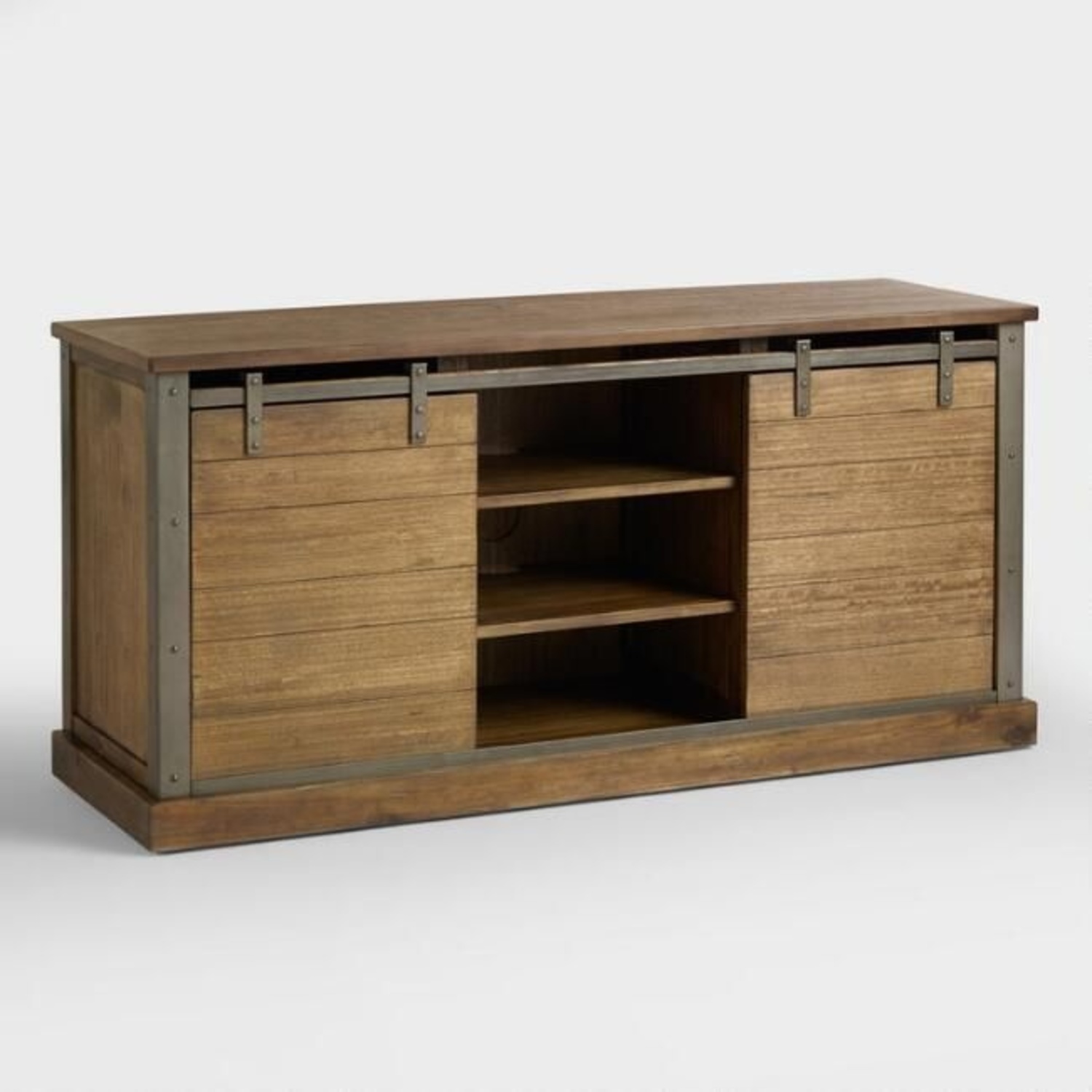 Wood Barn Media Console with Sliding Doors - image-5