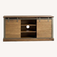 Wood Barn Media Console with Sliding Doors