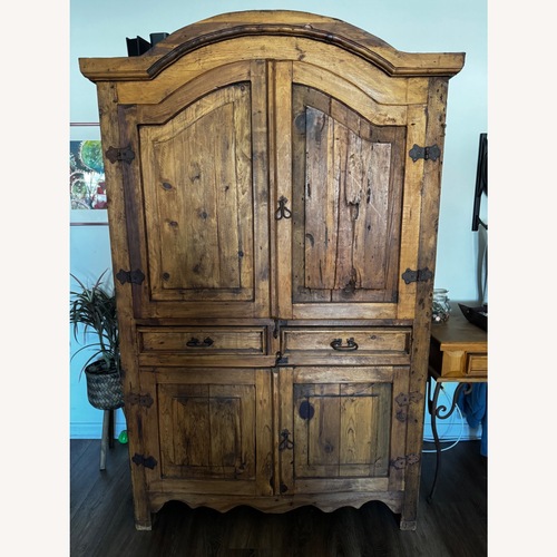 Used Village Pine Light Brown Armoire for sale on AptDeco