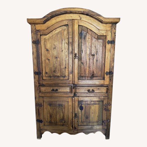 Used Village Pine Light Brown Armoire for sale on AptDeco