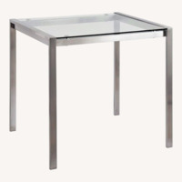 LumiSource Silver Glass Dining Table
