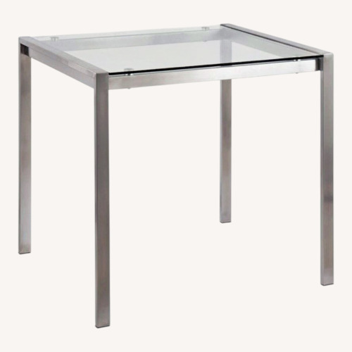 Used LumiSource Silver Glass Dining Table for sale on AptDeco