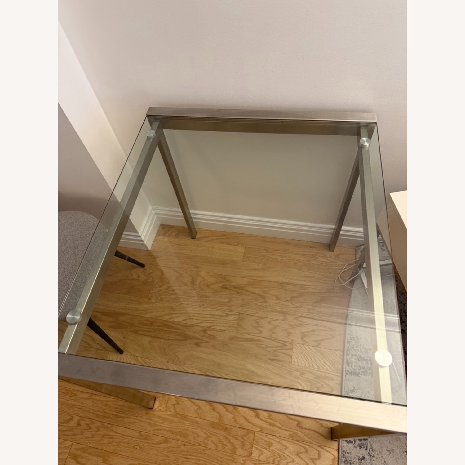 LumiSource Silver Glass Dining Table - image-2