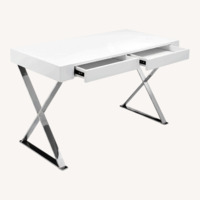 Wade Logan White Lacquer Desk