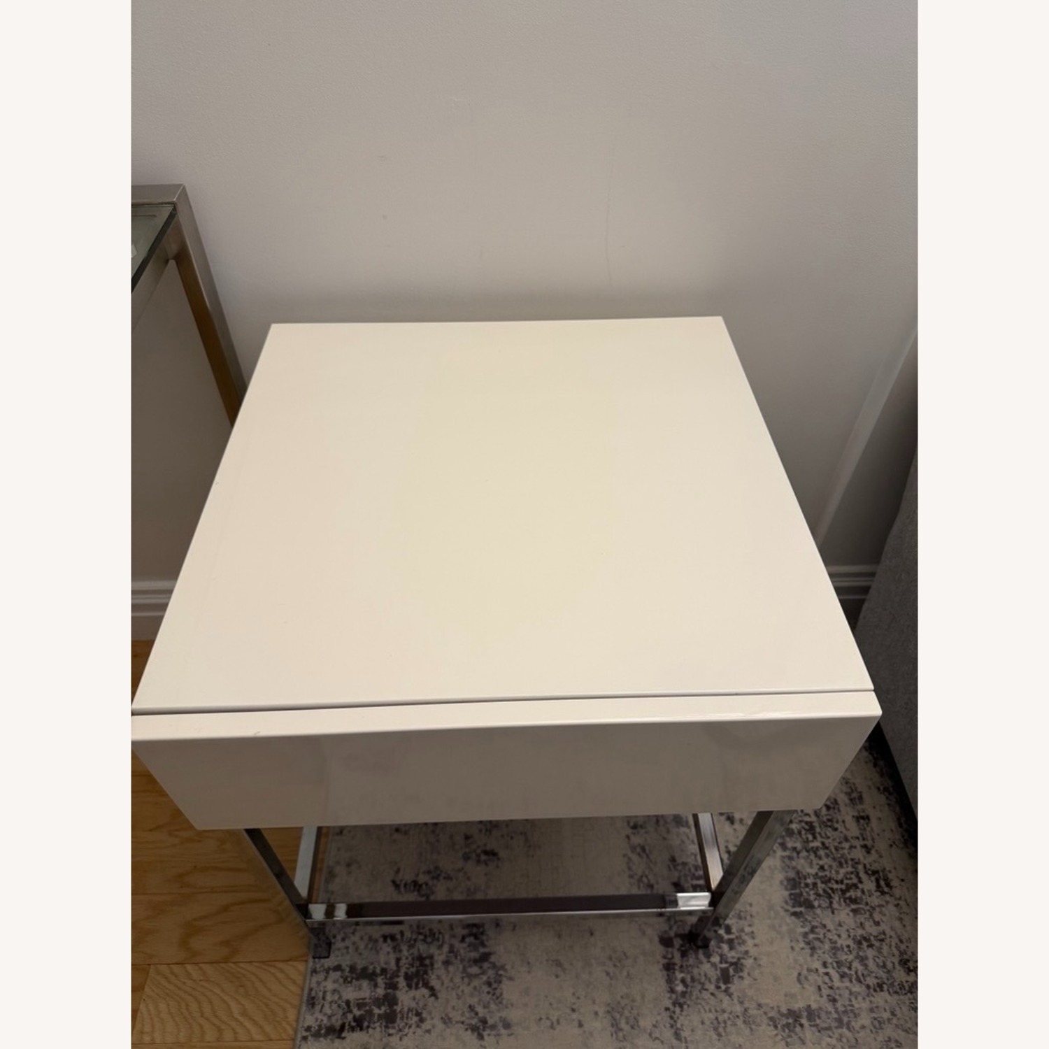 Bed Bath & Beyond White Lacquer Side Table - image-2
