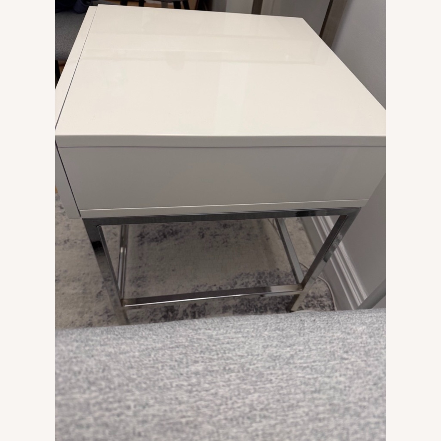 Bed Bath & Beyond White Lacquer Side Table - image-3