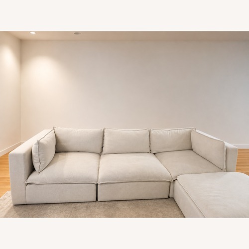 Used Joybird Haine White Fabric 3+ Piece Sectional for sale on AptDeco