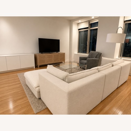 Used Joybird Haine White Fabric 3+ Piece Sectional for sale on AptDeco