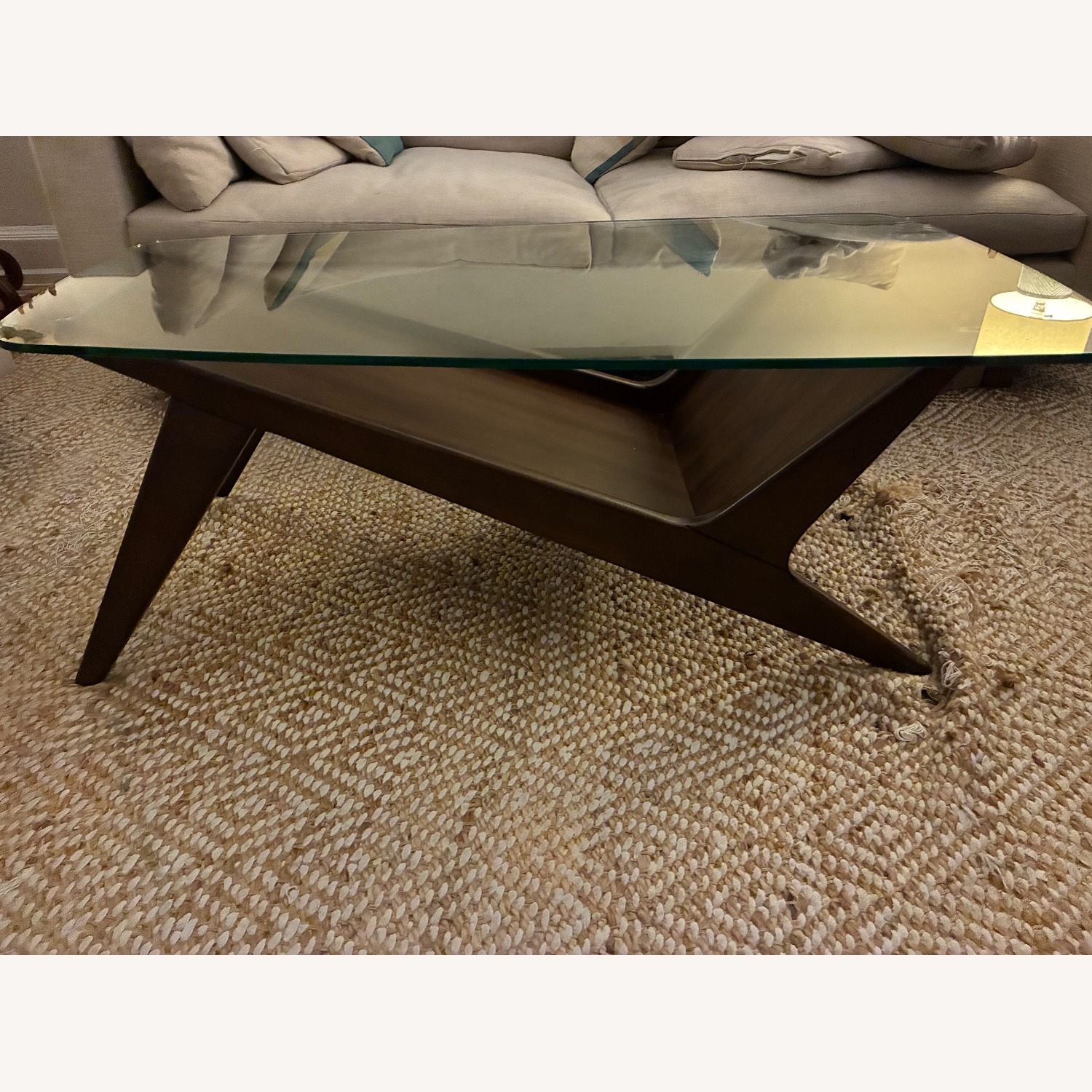 West Elm Dark Brown Wood Coffee Table - image-2