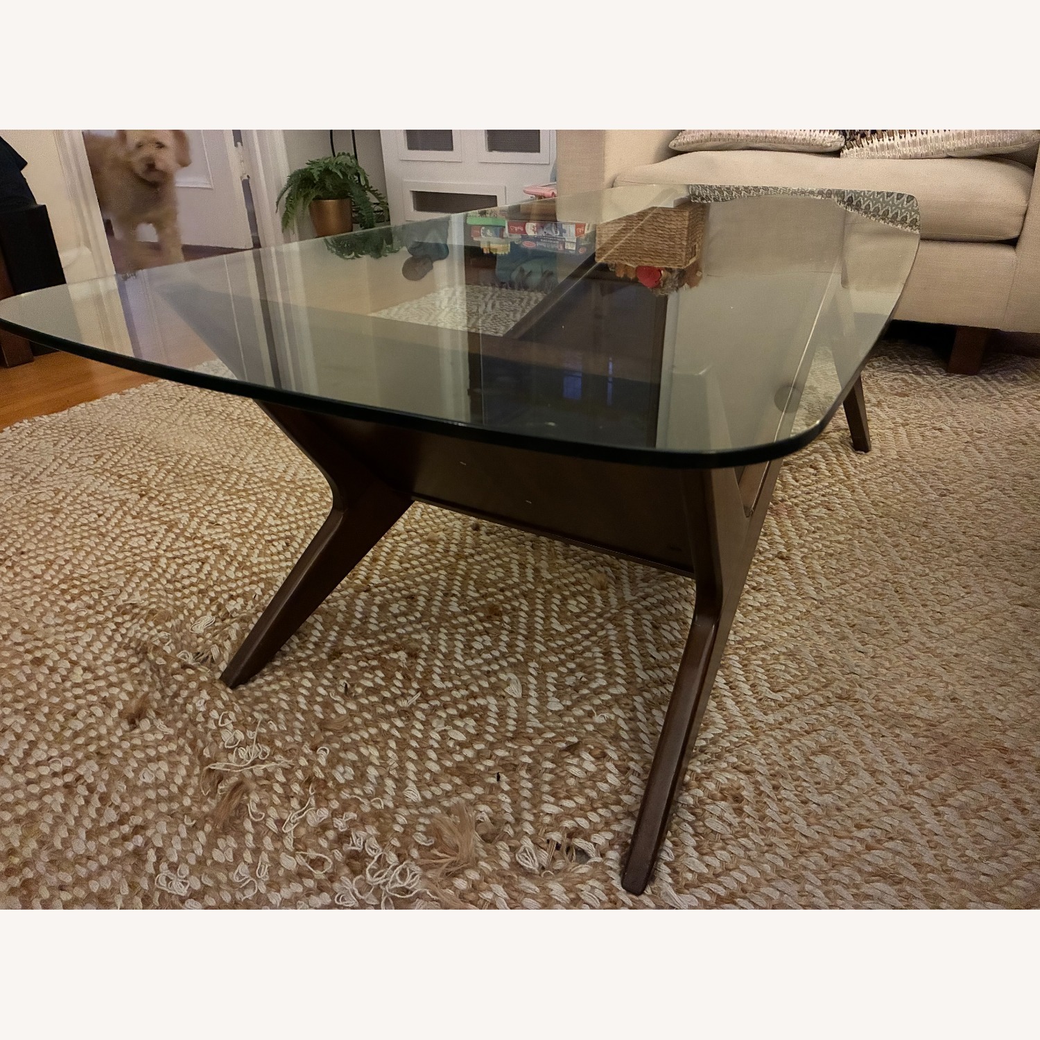 West Elm Dark Brown Wood Coffee Table - image-3