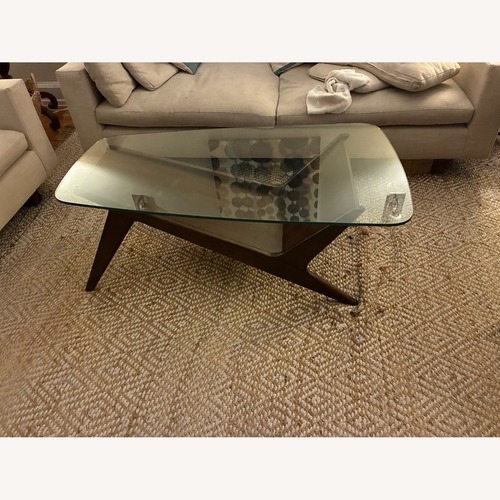 Used West Elm Dark Brown Wood Coffee Table for sale on AptDeco