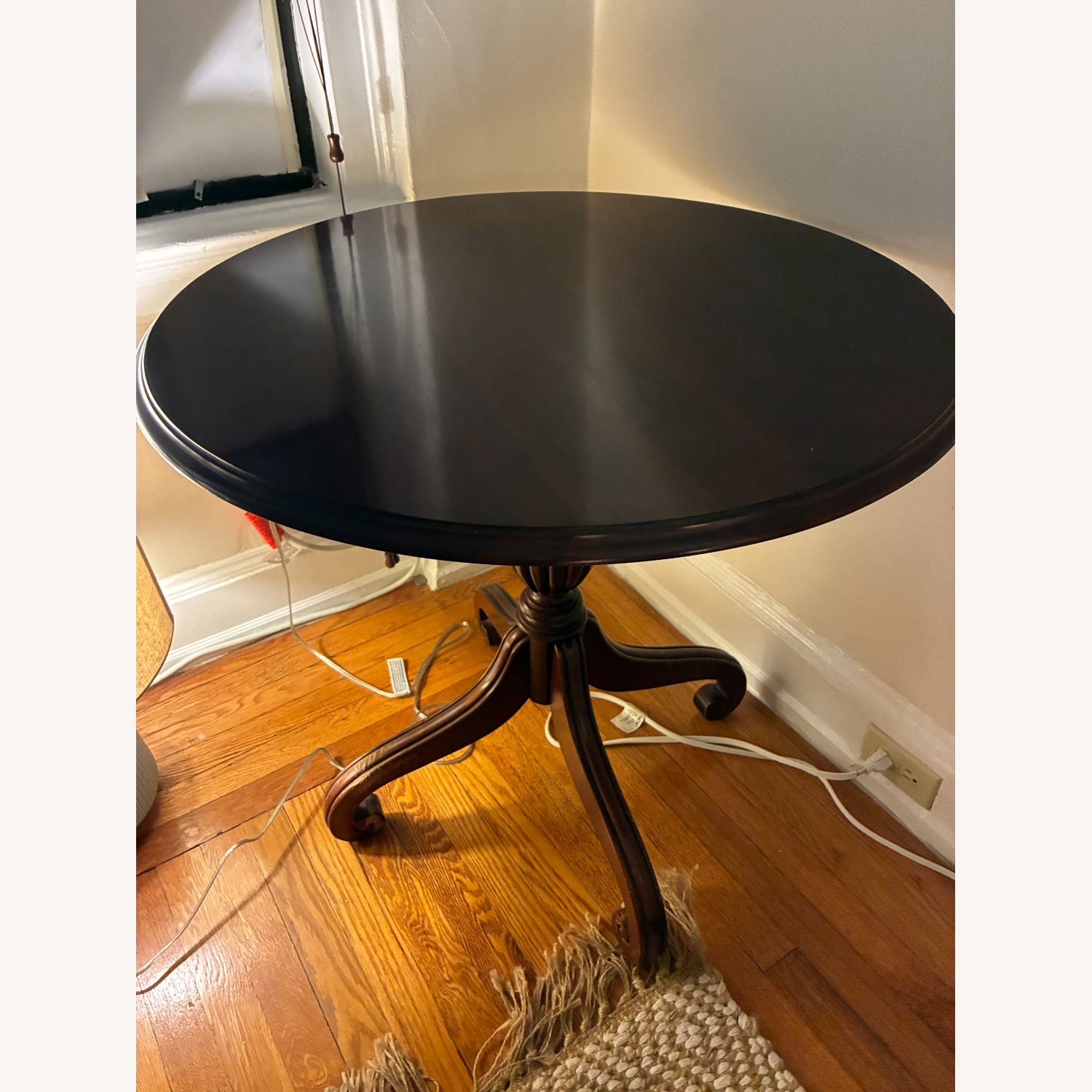 Ethan Allen Dark Brown Wood Side Table - image-2