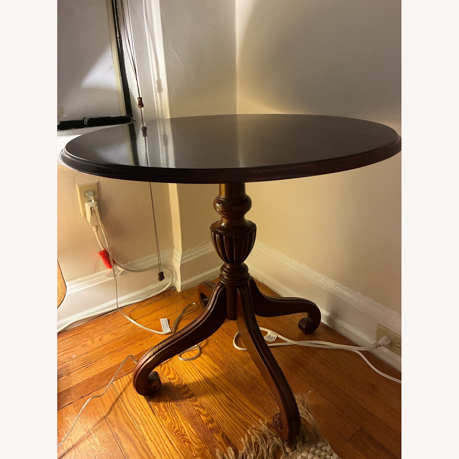 Ethan Allen Dark Brown Wood Side Table - image-1