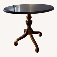 Ethan Allen Dark Brown Wood Side Table