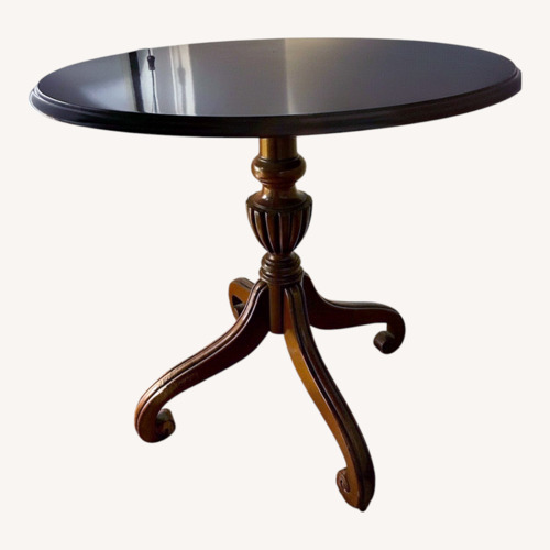 Used Ethan Allen Dark Brown Wood Side Table for sale on AptDeco