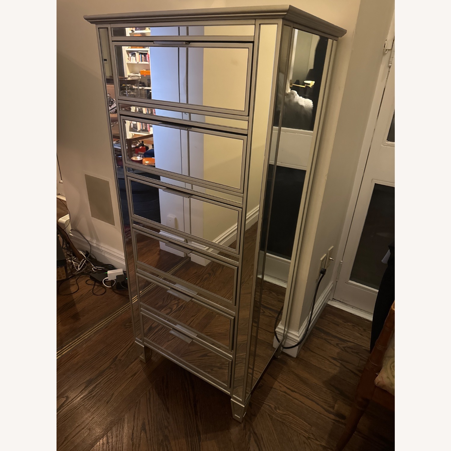 Vintage/Antique Light Gray Armoire - image-2