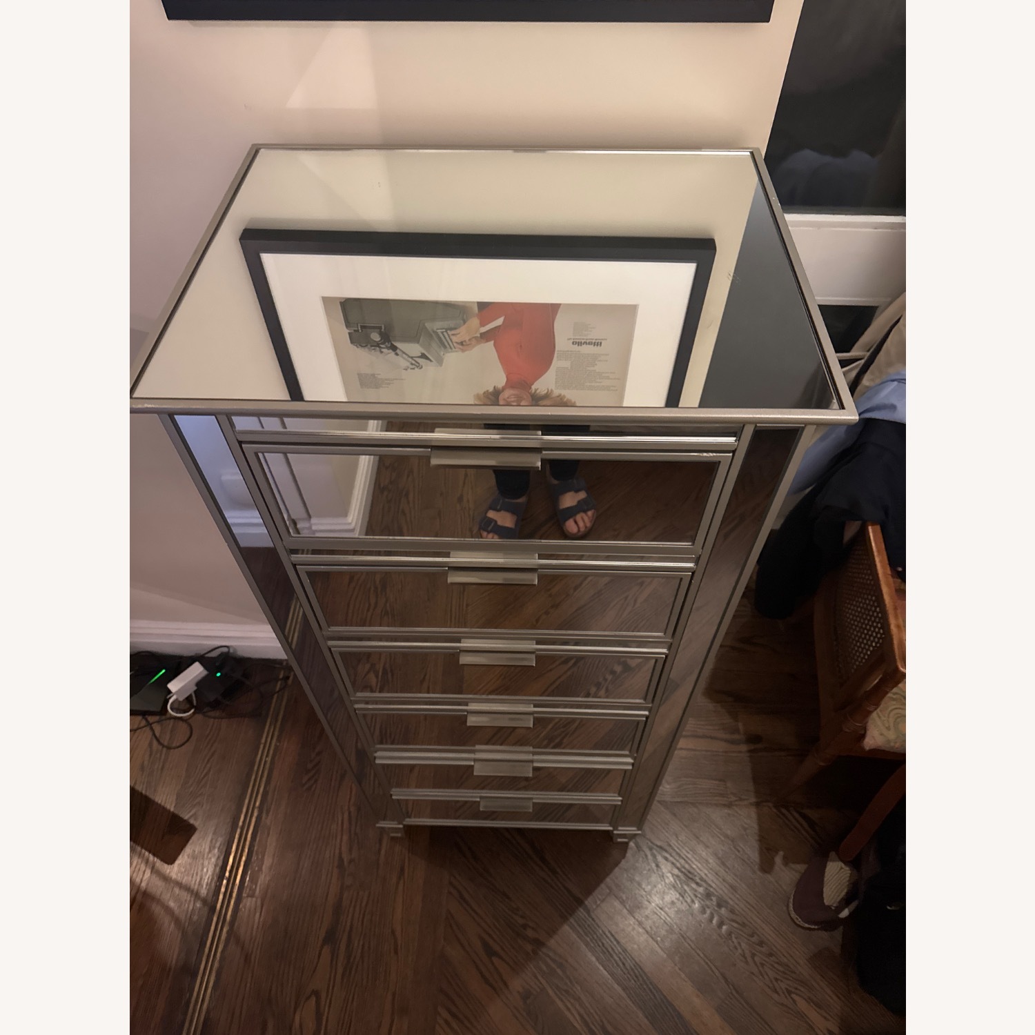 Vintage/Antique Light Gray Armoire - image-5
