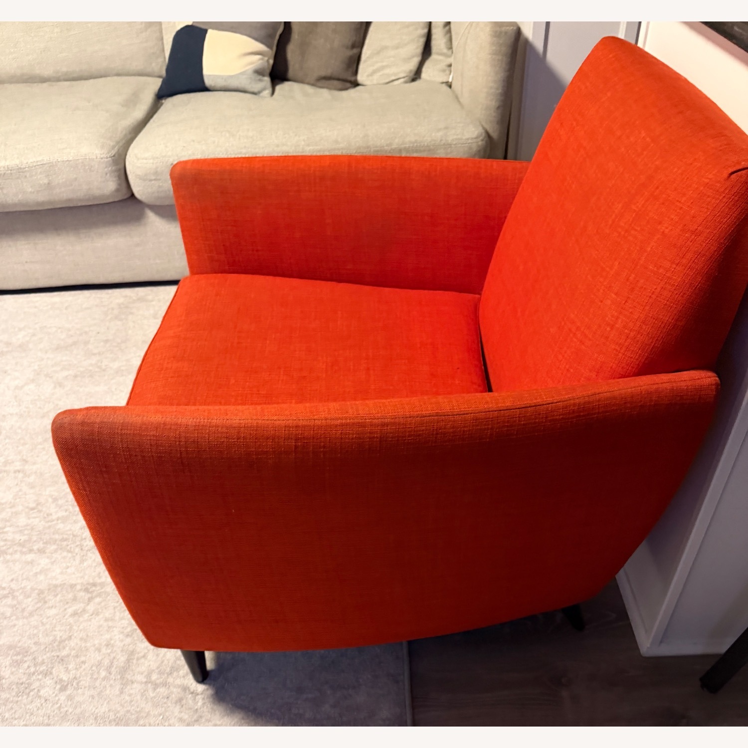 CB2 Orange Fabric Accent Chair - image-5