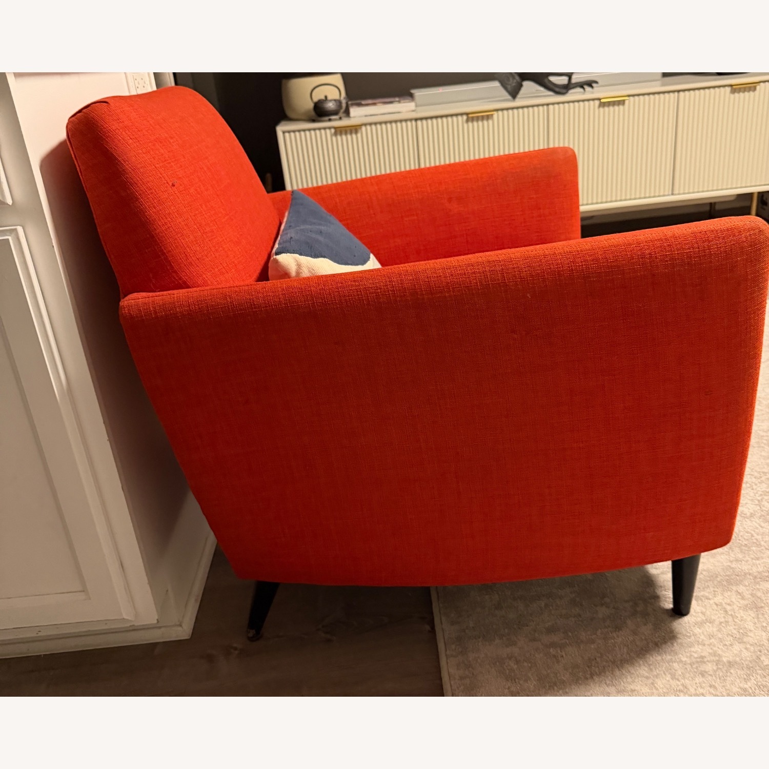 CB2 Orange Fabric Accent Chair - image-3