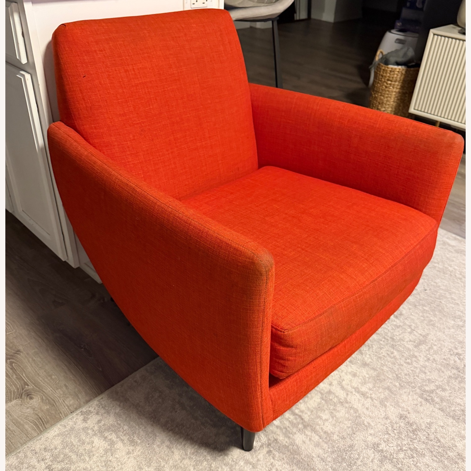 CB2 Orange Fabric Accent Chair - image-2