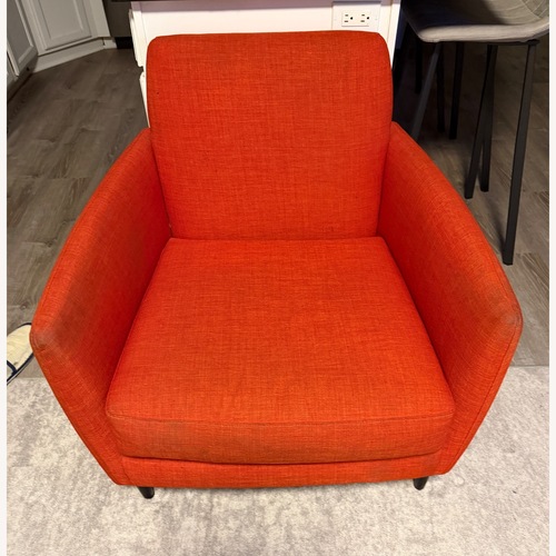 Used CB2 Orange Fabric Accent Chair for sale on AptDeco