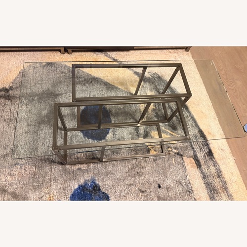 Used West Elm Transparent Glass Coffee Table for sale on AptDeco