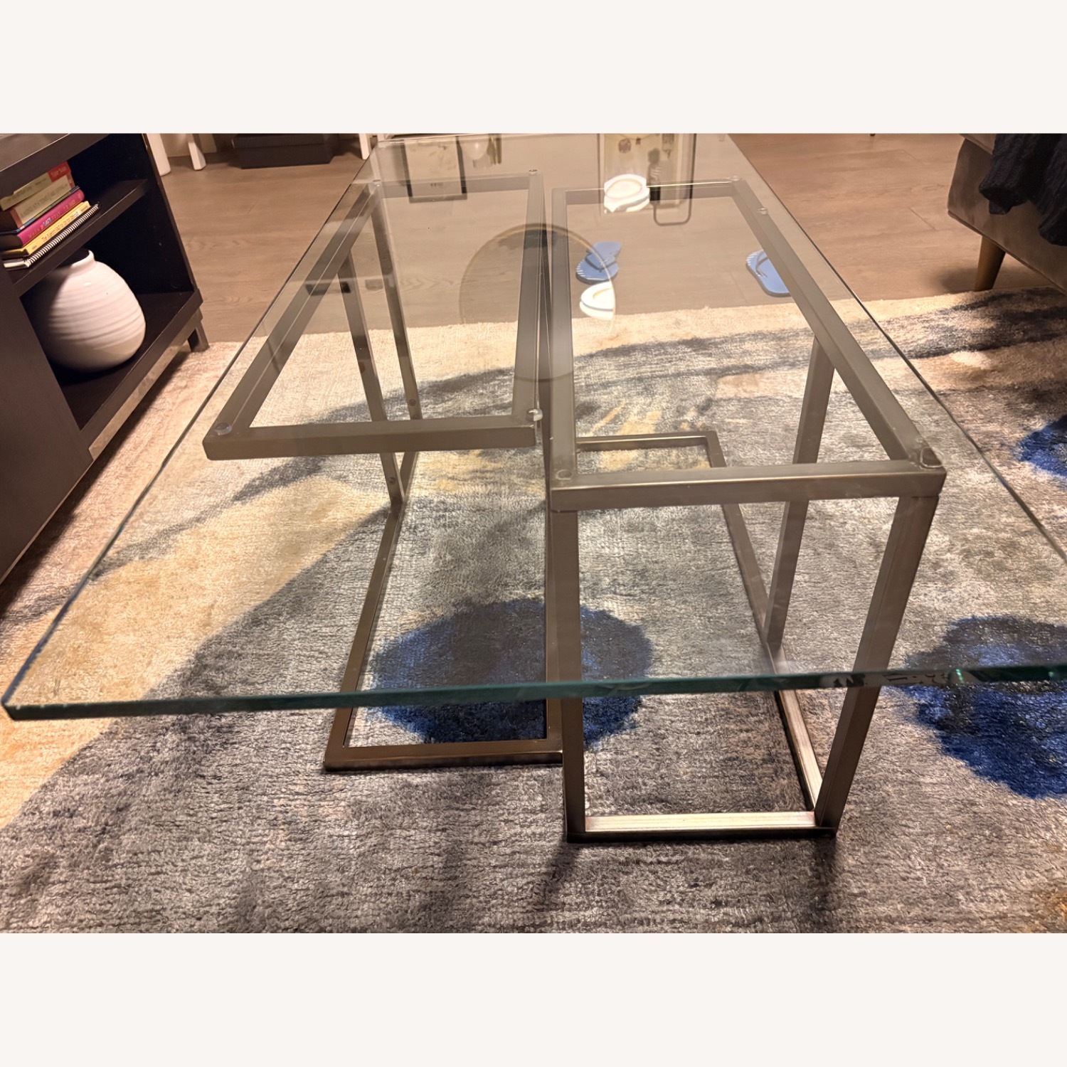 West Elm Transparent Glass Coffee Table - image-2