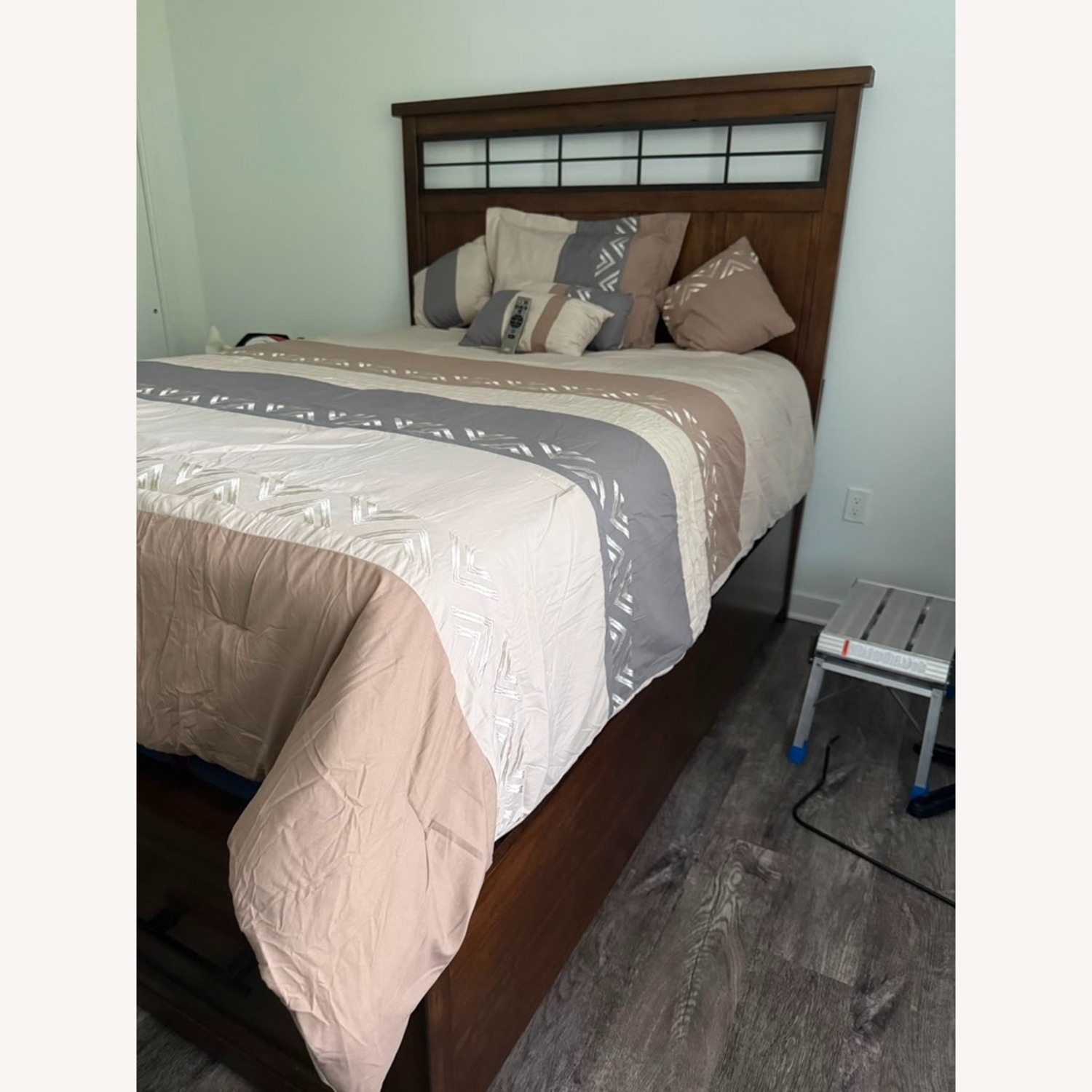 Ashley Taffenbrook Dark Brown Wood Queen Bed - image-3