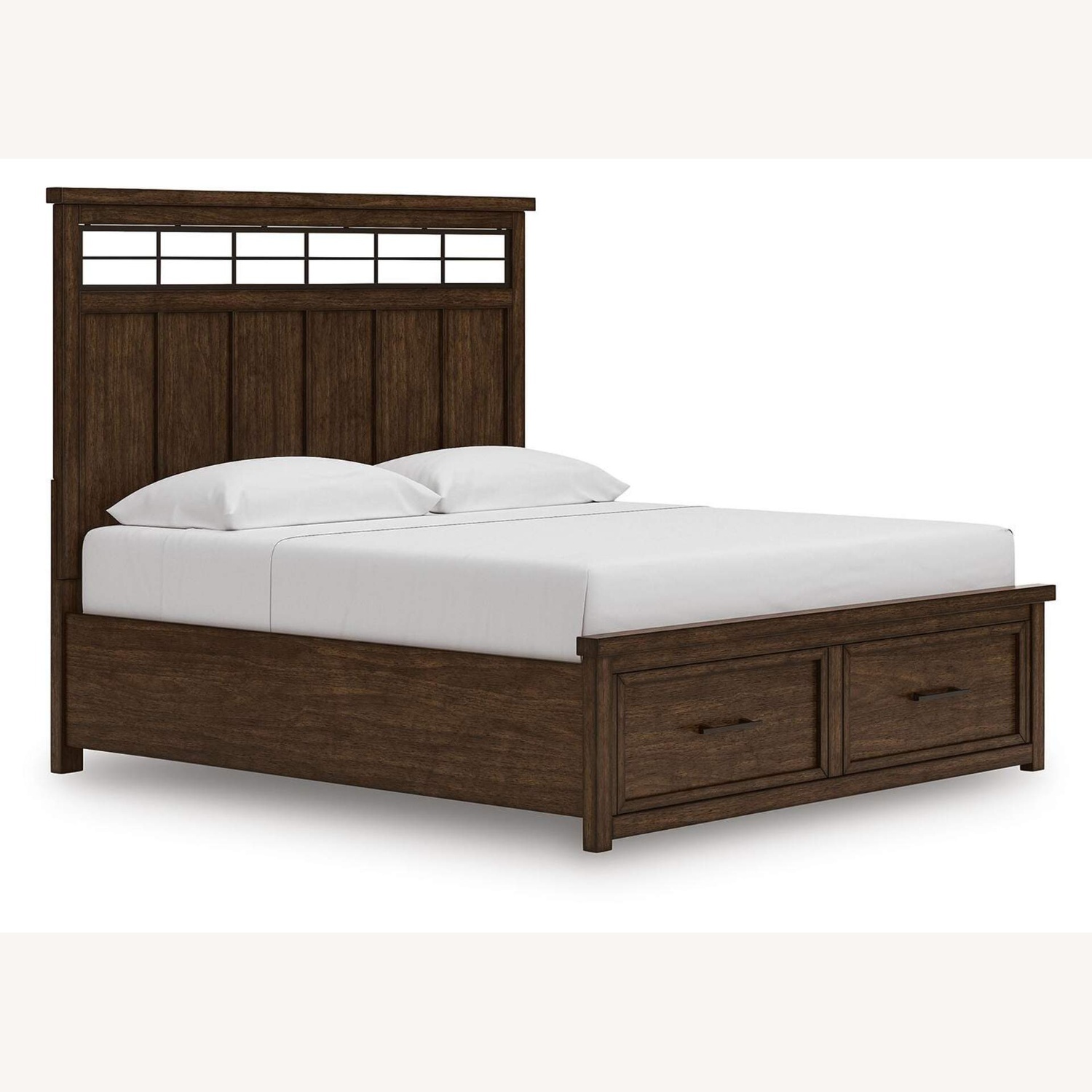 Ashley Taffenbrook Dark Brown Wood Queen Bed - image-5