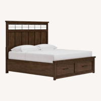 Ashley Taffenbrook Dark Brown Wood Queen Bed