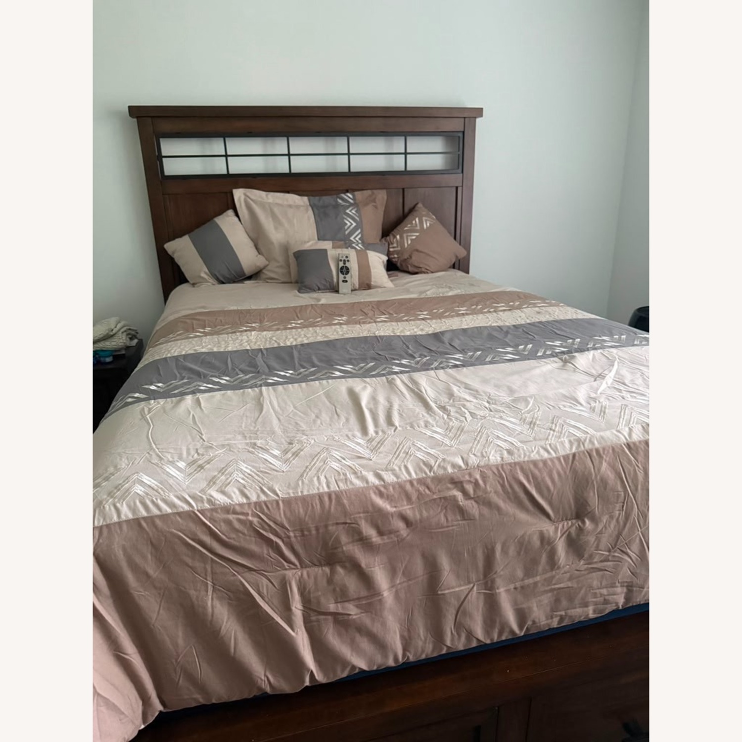 Ashley Taffenbrook Dark Brown Wood Queen Bed - image-2